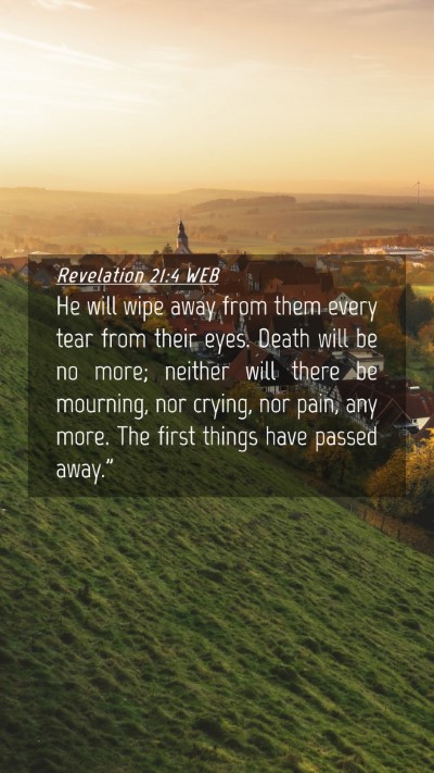 Picture 04 - Revelation 21:4 WEB Mobile Phone Wallpaper - He will wipe away from them every tear from their - Mobile Bible Verse Wallpaper