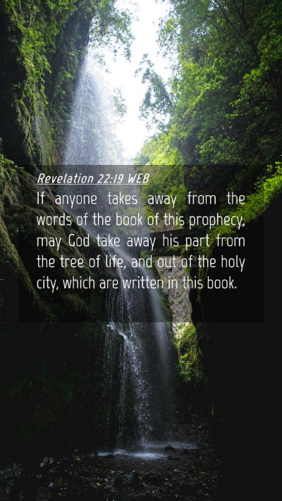 Picture 04 - Revelation 22:19 WEB Mobile Phone Wallpaper - If anyone takes away from the words of the book - Mobile Bible Verse Wallpaper