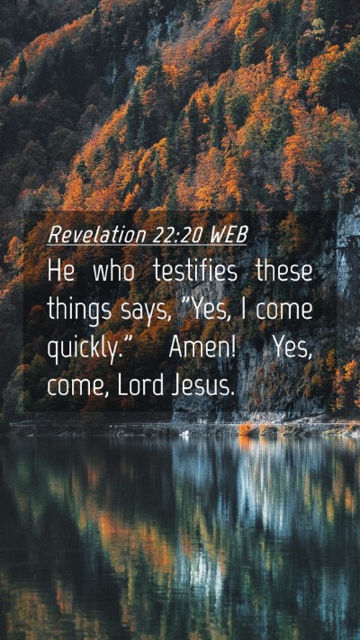 Picture 04 - Revelation 22:20 WEB Mobile Phone Wallpaper - He who testifies these things says, 