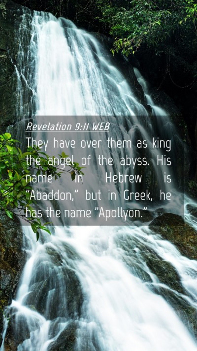 Picture 04 - Revelation 9:11 WEB Mobile Phone Wallpaper - They have over them as king the angel of the - Mobile Bible Verse Wallpaper