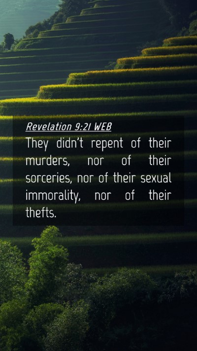 Picture 04 - Revelation 9:21 WEB Mobile Phone Wallpaper - They didn't repent of their murders, nor of their - Mobile Bible Verse Wallpaper