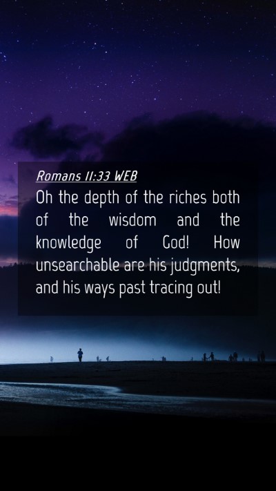Picture 04 - Romans 11:33 WEB Mobile Phone Wallpaper - Oh the depth of the riches both of the wisdom and - Mobile Bible Verse Wallpaper