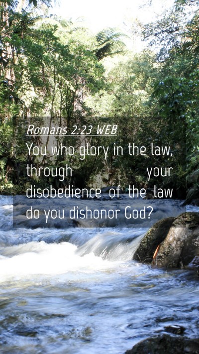Picture 04 - Romans 2:23 WEB Mobile Phone Wallpaper - You who glory in the law, through your - Mobile Bible Verse Wallpaper