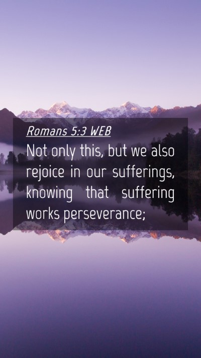 Picture 04 - Romans 5:3 WEB Mobile Phone Wallpaper - Not only this, but we also rejoice in our - Mobile Bible Verse Wallpaper