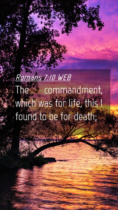 Picture 04 - Romans 7:10 WEB Mobile Phone Wallpaper - The commandment, which was for life, this I found - Mobile Bible Verse Wallpaper