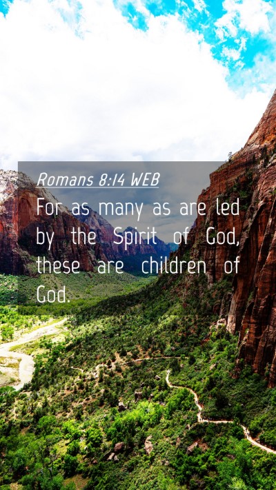 Picture 04 - Romans 8:14 WEB Mobile Phone Wallpaper - For as many as are led by the Spirit of God, - Mobile Bible Verse Wallpaper