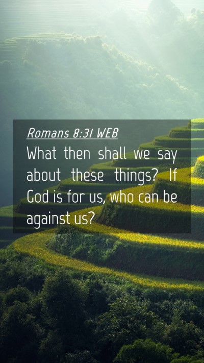 Picture 04 - Romans 8:31 WEB Mobile Phone Wallpaper - What then shall we say about these things? If God - Mobile Bible Verse Wallpaper