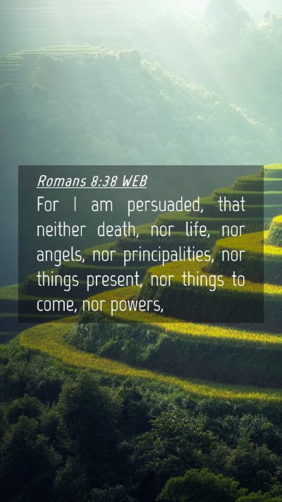 Picture 04 - Romans 8:38 WEB Mobile Phone Wallpaper - For I am persuaded, that neither death, nor life, - Mobile Bible Verse Wallpaper