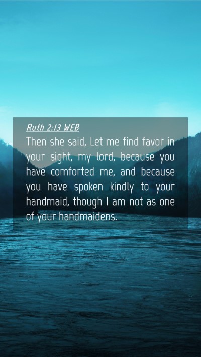 Picture 04 - Ruth 2:13 WEB Mobile Phone Wallpaper - Then she said, Let me find favor in your sight, - Mobile Bible Verse Wallpaper