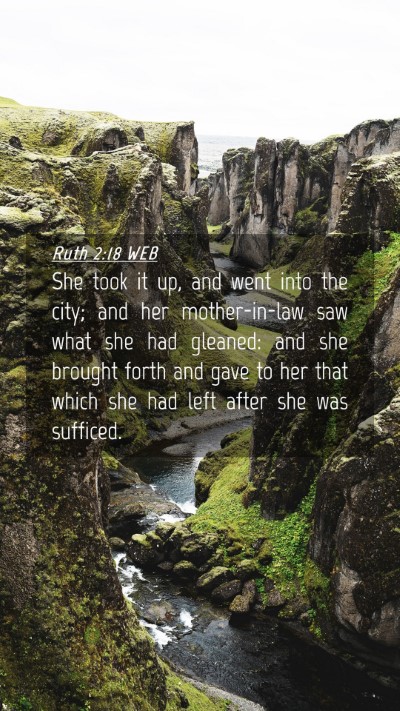 Picture 04 - Ruth 2:18 WEB Mobile Phone Wallpaper - She took it up, and went into the city; and her - Mobile Bible Verse Wallpaper