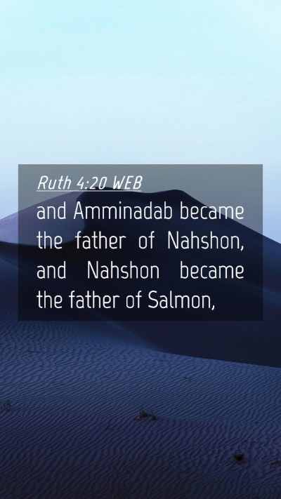 Picture 04 - Ruth 4:20 WEB Mobile Phone Wallpaper - and Amminadab became the father of Nahshon, and - Mobile Bible Verse Wallpaper