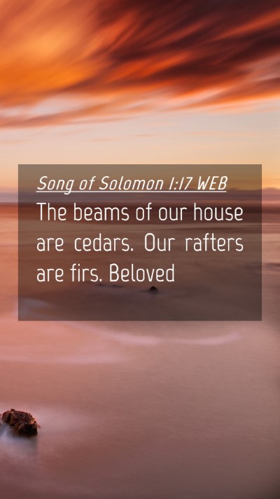 Picture 04 - Song of Solomon 1:17 WEB Mobile Phone Wallpaper - The beams of our house are cedars. Our rafters - Mobile Bible Verse Wallpaper