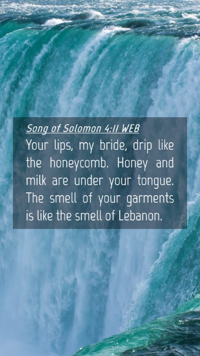 Picture 04 - Song of Solomon 4:11 WEB Mobile Phone Wallpaper - Your lips, my bride, drip like the honeycomb. - Mobile Bible Verse Wallpaper