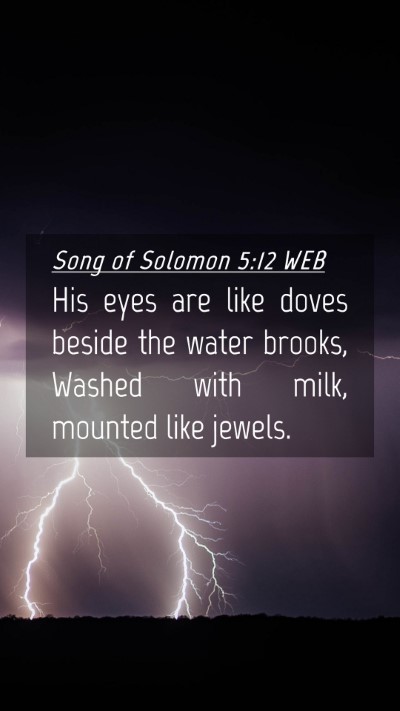 Picture 04 - Song of Solomon 5:12 WEB Mobile Phone Wallpaper - His eyes are like doves beside the water brooks, - Mobile Bible Verse Wallpaper