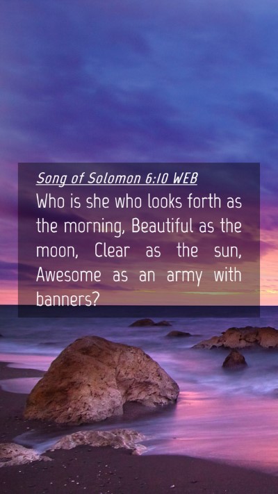 Picture 04 - Song of Solomon 6:10 WEB Mobile Phone Wallpaper - Who is she who looks forth as the morning, - Mobile Bible Verse Wallpaper