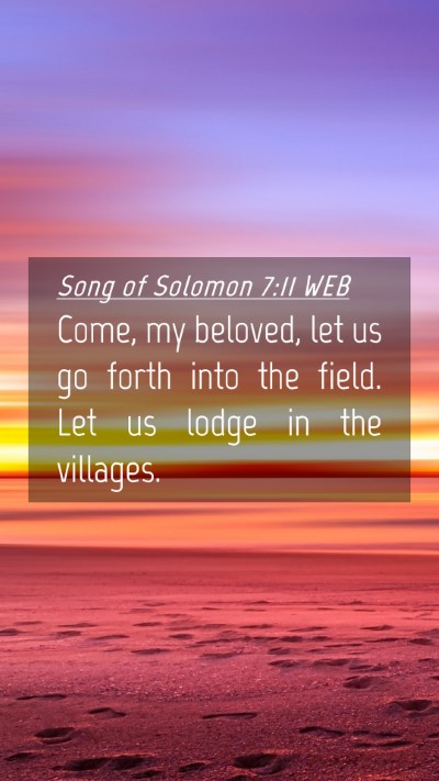 Picture 04 - Song of Solomon 7:11 WEB Mobile Phone Wallpaper - Come, my beloved, let us go forth into the field. - Mobile Bible Verse Wallpaper