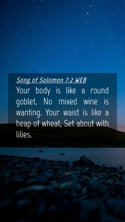 Picture 04 - Song of Solomon 7:2 WEB Mobile Phone Wallpaper - Your body is like a round goblet, No mixed wine - Mobile Bible Verse Wallpaper