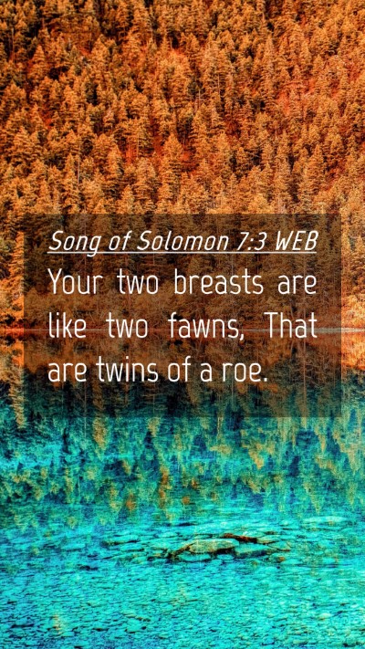 Picture 04 - Song of Solomon 7:3 WEB Mobile Phone Wallpaper - Your two breasts are like two fawns, That are - Mobile Bible Verse Wallpaper