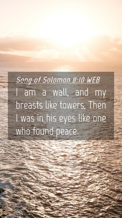 Picture 04 - Song of Solomon 8:10 WEB Mobile Phone Wallpaper - I am a wall, and my breasts like towers, Then I - Mobile Bible Verse Wallpaper