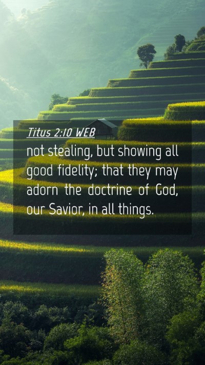 Picture 04 - Titus 2:10 WEB Mobile Phone Wallpaper - not stealing, but showing all good fidelity; that - Mobile Bible Verse Wallpaper