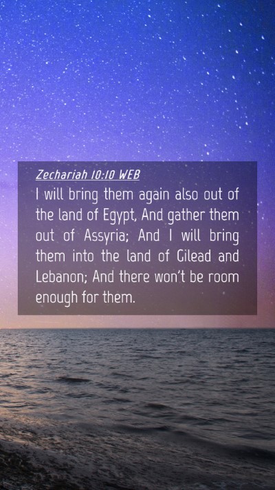 Picture 04 - Zechariah 10:10 WEB Mobile Phone Wallpaper - I will bring them again also out of the land of - Mobile Bible Verse Wallpaper