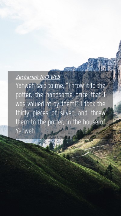 Picture 04 - Zechariah 11:13 WEB Mobile Phone Wallpaper - Yahweh said to me, 