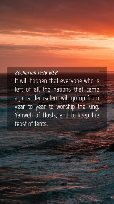 Picture 04 - Zechariah 14:16 WEB Mobile Phone Wallpaper - It will happen that everyone who is left of all - Mobile Bible Verse Wallpaper