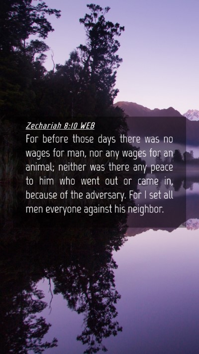 Picture 04 - Zechariah 8:10 WEB Mobile Phone Wallpaper - For before those days there was no wages for man, - Mobile Bible Verse Wallpaper