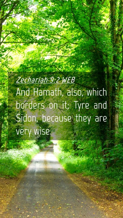Picture 04 - Zechariah 9:2 WEB Mobile Phone Wallpaper - And Hamath, also, which borders on it; Tyre and - Mobile Bible Verse Wallpaper