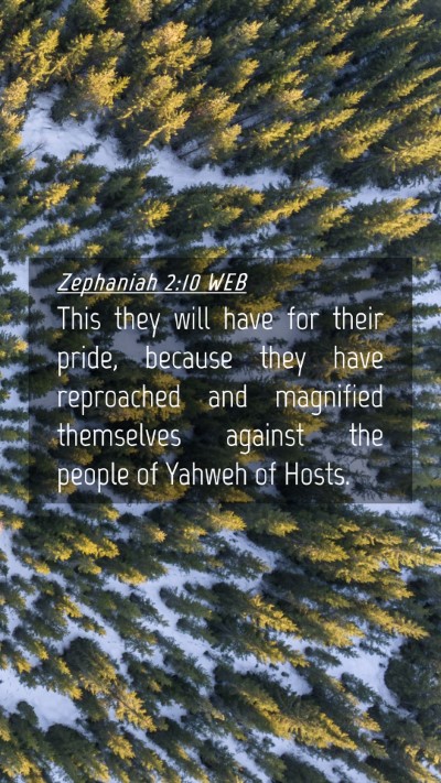 Picture 04 - Zephaniah 2:10 WEB Mobile Phone Wallpaper - This they will have for their pride, because they - Mobile Bible Verse Wallpaper