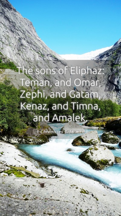 Picture 05 - 1 Chronicles 1:36 WEB Mobile Phone Wallpaper - The sons of Eliphaz: Teman, and Omar, Zephi, and - Mobile Bible Verse Wallpaper