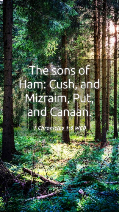 Picture 05 - 1 Chronicles 1:8 WEB Mobile Phone Wallpaper - The sons of Ham: Cush, and Mizraim, Put, and - Mobile Bible Verse Wallpaper
