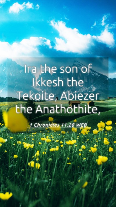 Picture 05 - 1 Chronicles 11:28 WEB Mobile Phone Wallpaper - Ira the son of Ikkesh the Tekoite, Abiezer the - Mobile Bible Verse Wallpaper