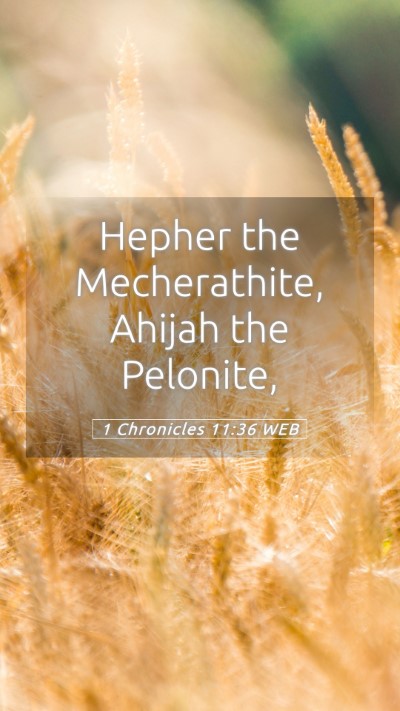 Picture 05 - 1 Chronicles 11:36 WEB Mobile Phone Wallpaper - Hepher the Mecherathite, Ahijah the - Mobile Bible Verse Wallpaper