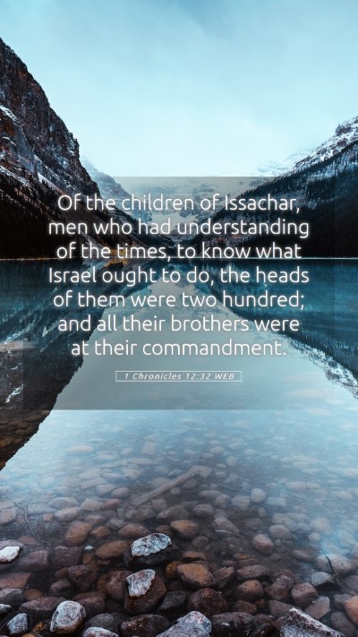 Picture 05 - 1 Chronicles 12:32 WEB Mobile Phone Wallpaper - Of the children of Issachar, men who had - Mobile Bible Verse Wallpaper
