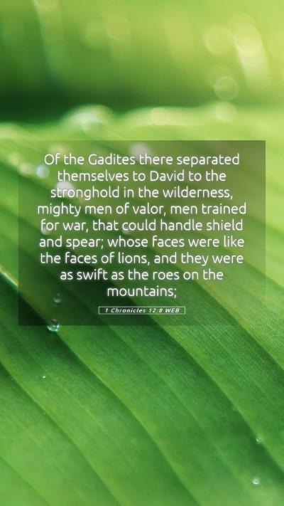 Picture 05 - 1 Chronicles 12:8 WEB Mobile Phone Wallpaper - Of the Gadites there separated themselves to - Mobile Bible Verse Wallpaper