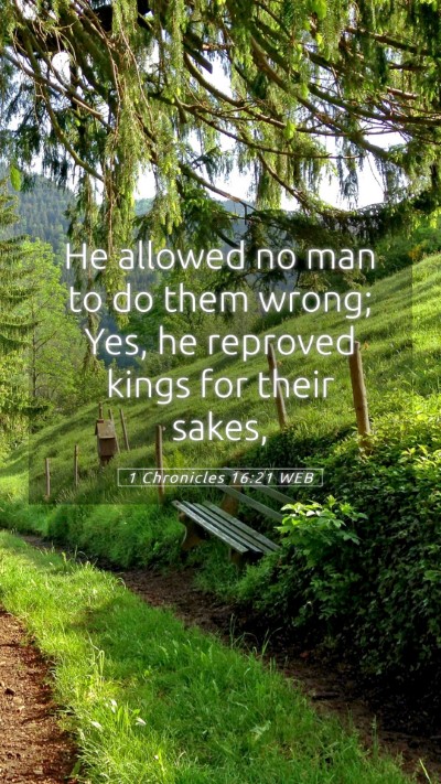 Picture 05 - 1 Chronicles 16:21 WEB Mobile Phone Wallpaper - He allowed no man to do them wrong; Yes, he - Mobile Bible Verse Wallpaper