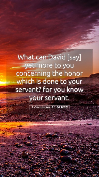 Picture 05 - 1 Chronicles 17:18 WEB Mobile Phone Wallpaper - What can David [say] yet more to you concerning - Mobile Bible Verse Wallpaper