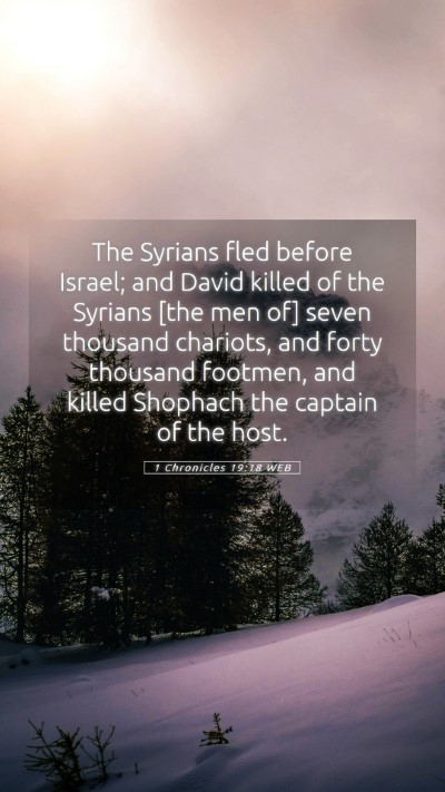 Picture 05 - 1 Chronicles 19:18 WEB Mobile Phone Wallpaper - The Syrians fled before Israel; and David killed - Mobile Bible Verse Wallpaper
