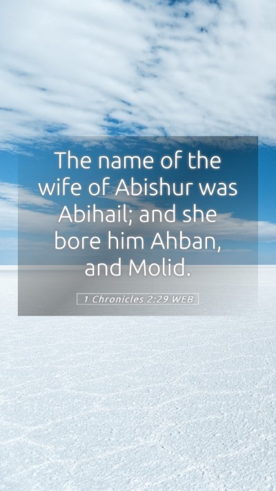 Picture 05 - 1 Chronicles 2:29 WEB Mobile Phone Wallpaper - The name of the wife of Abishur was Abihail; and - Mobile Bible Verse Wallpaper
