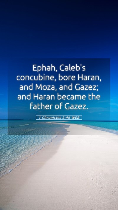 Picture 05 - 1 Chronicles 2:46 WEB Mobile Phone Wallpaper - Ephah, Caleb's concubine, bore Haran, and Moza, - Mobile Bible Verse Wallpaper