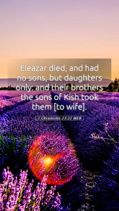 Picture 05 - 1 Chronicles 23:22 WEB Mobile Phone Wallpaper - Eleazar died, and had no sons, but daughters - Mobile Bible Verse Wallpaper