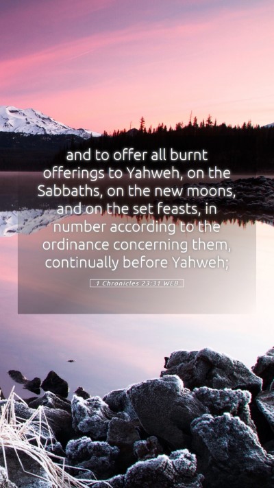 Picture 05 - 1 Chronicles 23:31 WEB Mobile Phone Wallpaper - and to offer all burnt offerings to Yahweh, on - Mobile Bible Verse Wallpaper