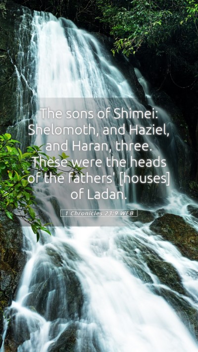 Picture 05 - 1 Chronicles 23:9 WEB Mobile Phone Wallpaper - The sons of Shimei: Shelomoth, and Haziel, and - Mobile Bible Verse Wallpaper