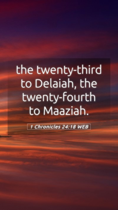 Picture 05 - 1 Chronicles 24:18 WEB Mobile Phone Wallpaper - the twenty-third to Delaiah, the twenty-fourth to - Mobile Bible Verse Wallpaper
