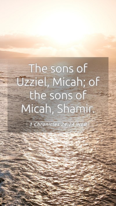 Picture 05 - 1 Chronicles 24:24 WEB Mobile Phone Wallpaper - The sons of Uzziel, Micah; of the sons of Micah, - Mobile Bible Verse Wallpaper
