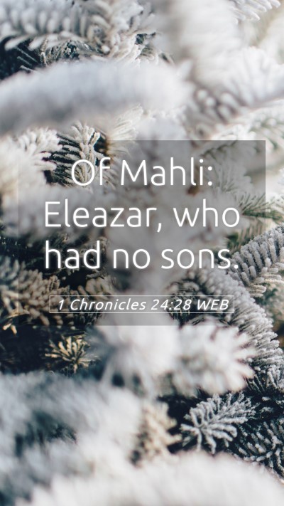 Picture 05 - 1 Chronicles 24:28 WEB Mobile Phone Wallpaper - Of Mahli: Eleazar, who had no - Mobile Bible Verse Wallpaper