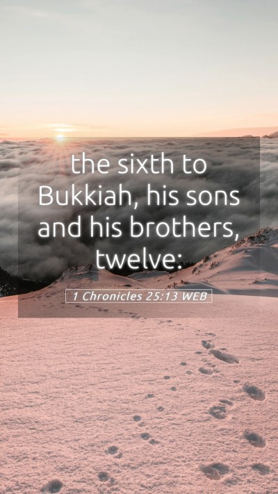 Picture 05 - 1 Chronicles 25:13 WEB Mobile Phone Wallpaper - the sixth to Bukkiah, his sons and his brothers, - Mobile Bible Verse Wallpaper