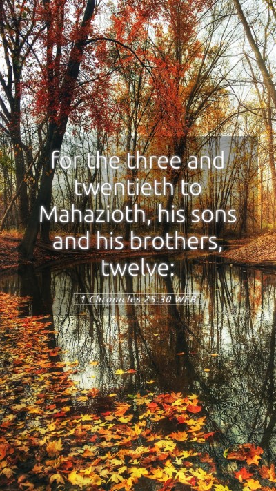 Picture 05 - 1 Chronicles 25:30 WEB Mobile Phone Wallpaper - for the three and twentieth to Mahazioth, his - Mobile Bible Verse Wallpaper