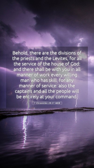 Picture 05 - 1 Chronicles 28:21 WEB Mobile Phone Wallpaper - Behold, there are the divisions of the priests - Mobile Bible Verse Wallpaper